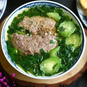 Canh cua mồng tơi